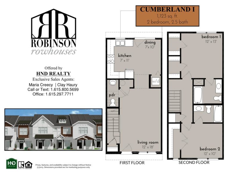 Robinson Rowhouses, Floorplan - Cumberland I