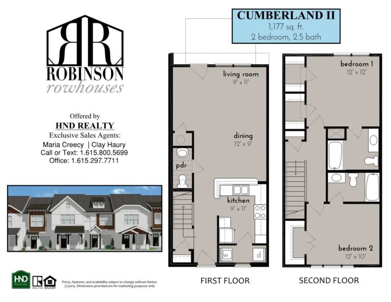 Robinson Rowhouses, Floorplan - Cumberland II