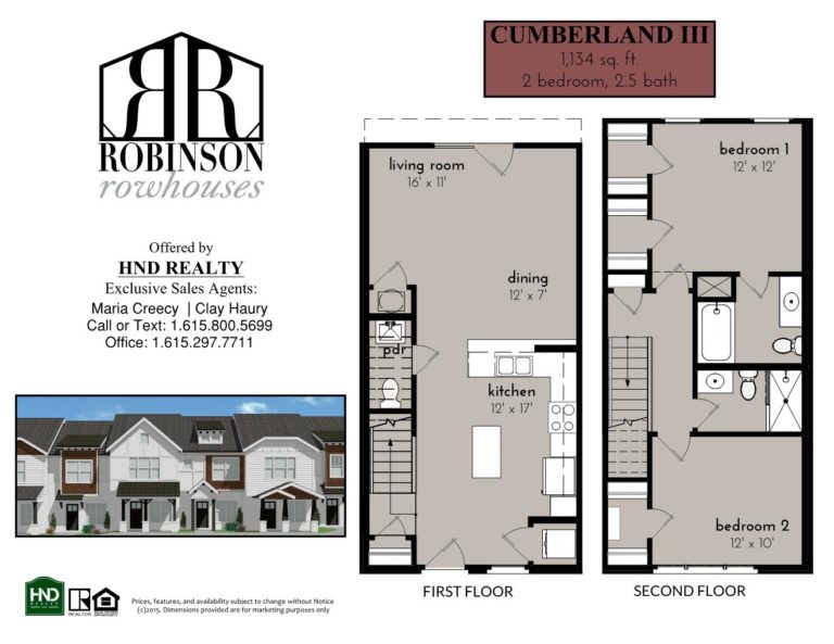 Robinson Rowhouses, Floorplan - Cumberland III