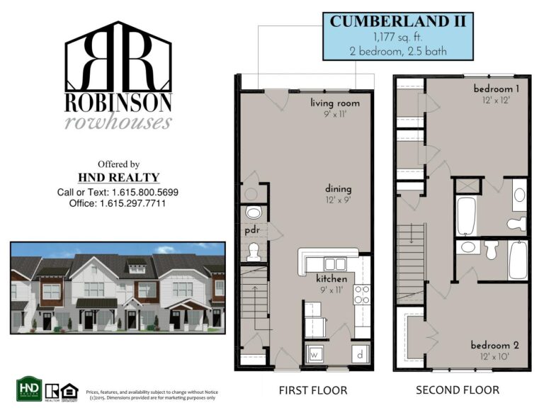 Robinson Rowhouse Townhomes - Cumberland II Floorplan