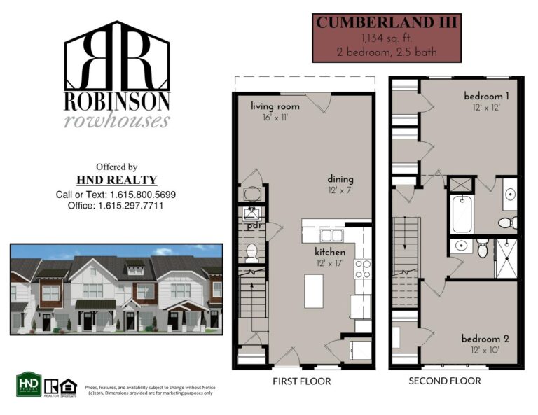Robinson Rowhouse Townhomes - Cumberland III Floorplan