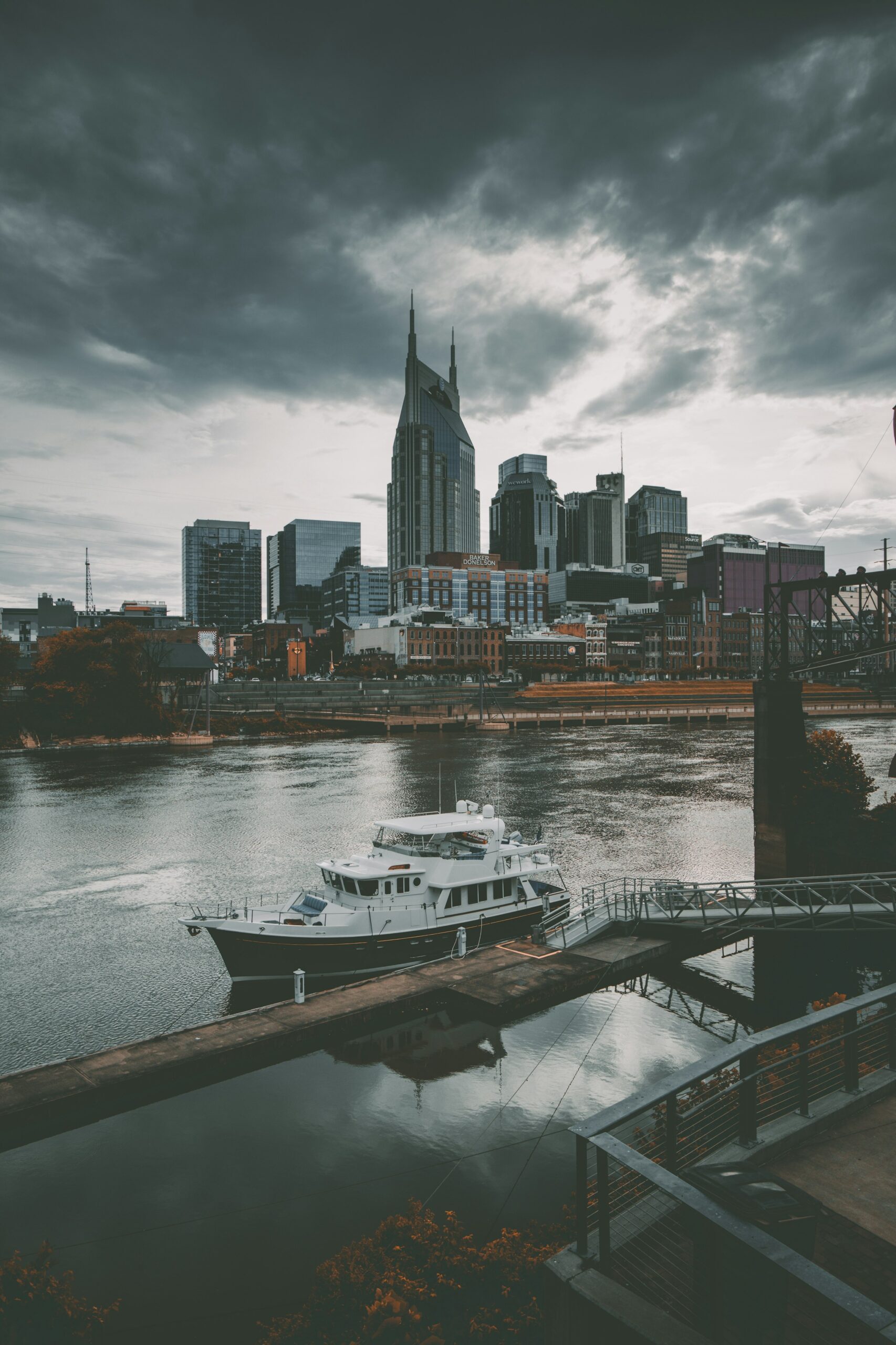 A stunning view of the nashville skyline on a cloudy day - HND realty answers the question of cost of living in Nashville