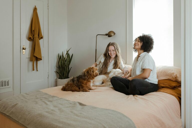 A family enjoying their living space in a townhome